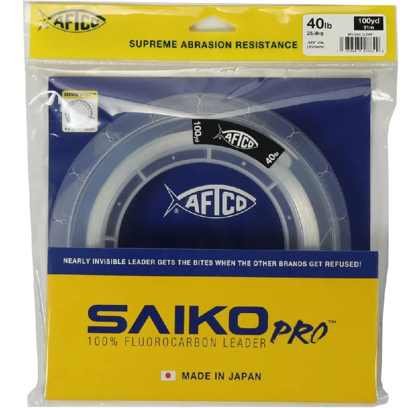 Fishing Line For Quick Setup-Aftco 100YDS Clear Saiko Pro Fluorocarbon Leader