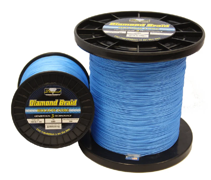 Best Fishing Line For Long Casts-Diamond Fishing Products 3000yds Blue Hollow Core Diamond Braid Line