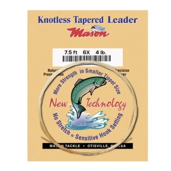 Fishing Line For Mountain Lakes-Mason Tapered Leader 7 1/2 ft 1X 10lb NK7-1x