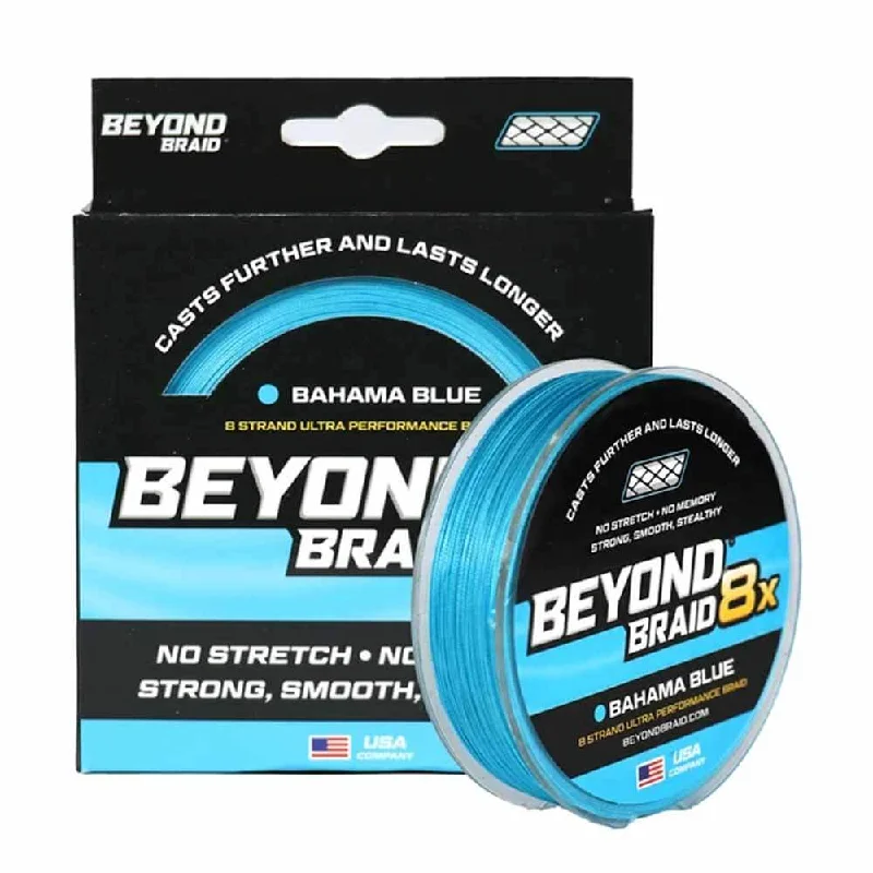 Ultra Low Stretch Fishing Line-Beyond Braid Blue 8X Strands 300Yds