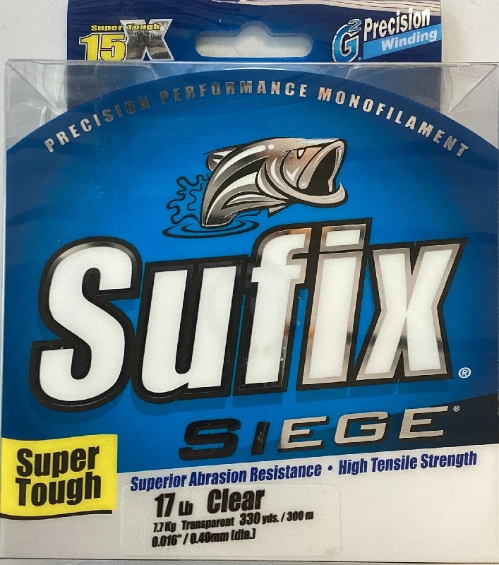 Fishing Line For Hot Water-Sufix 662-117 Siege Monofilament Line 17lb 330yd Clear Mono