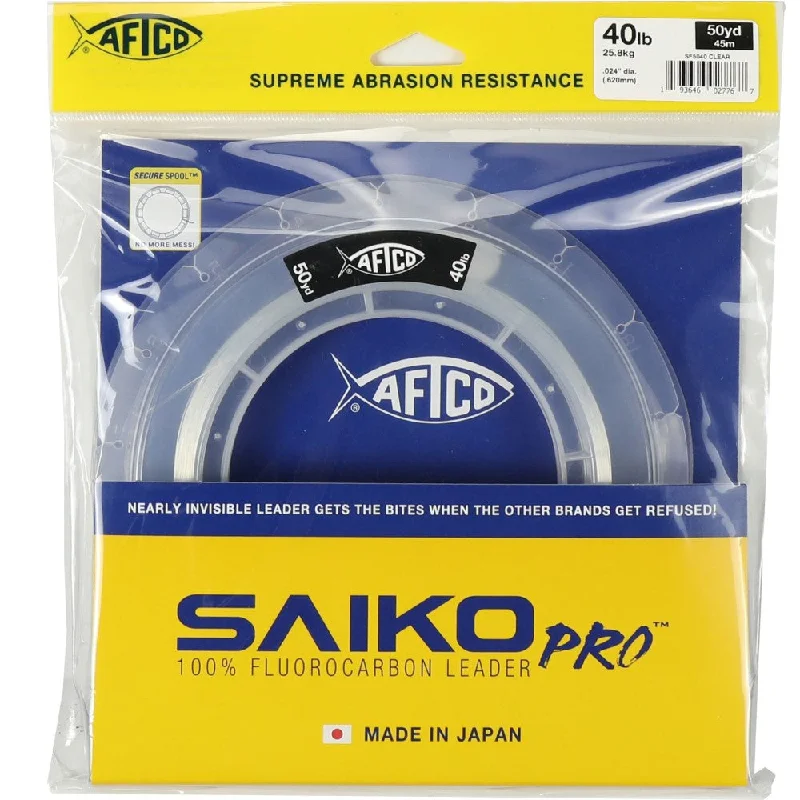 Top Rated Fishing Line-Aftco 50YDS Clear Saiko Pro Fluorocarbon Leader