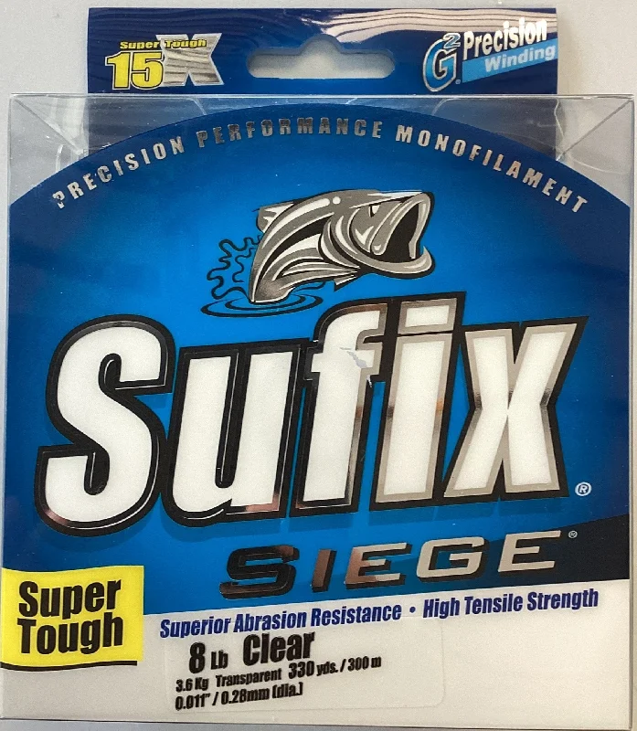 Best Fishing Line For Shark-Sufix 662-108 Siege Monofilament Line 8lb 330yd Clear Mono