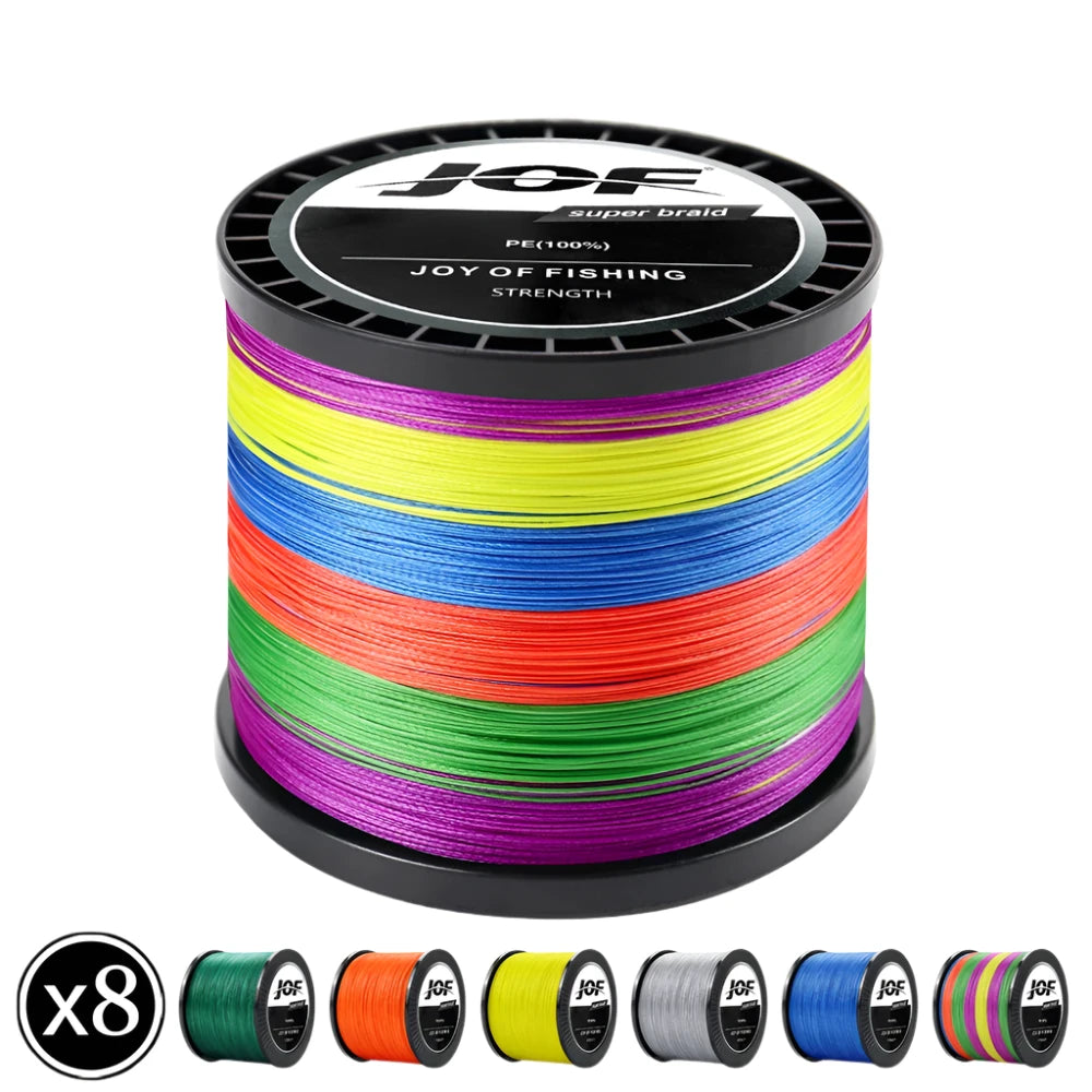 Fishing Line For Quick Hooking-JOF 300M 500M 1000M Braided Fishing Line 8/4 Strands PE Multifilament Super Strong 18-88LB