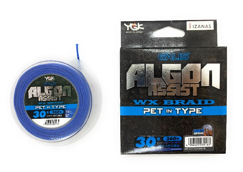 Best Tying Fishing Line-YGK Galis Algon Assist WX Braid Pet in Type 6m Blue 260lb #30