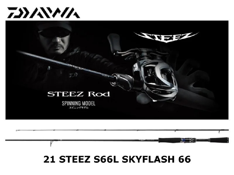 Best Fishing Rod For Long Distance Casting-Daiwa 21 Steez Spinning S66L SKYFLASH 66