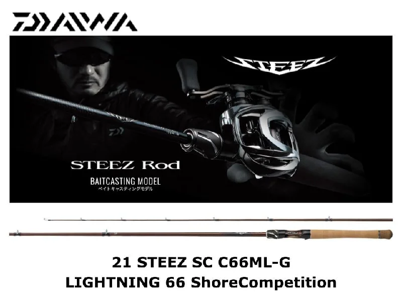 Baitcasting Rod For Freshwater Fishing-Daiwa 21 Steez Casting SC C66ML-G LIGHTNING 66