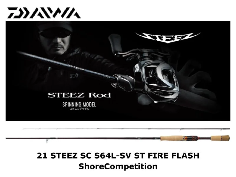 Affordable Fishing Rod-Daiwa 21 Steez Spinning SC S64L-SV ST FIRE FLASH