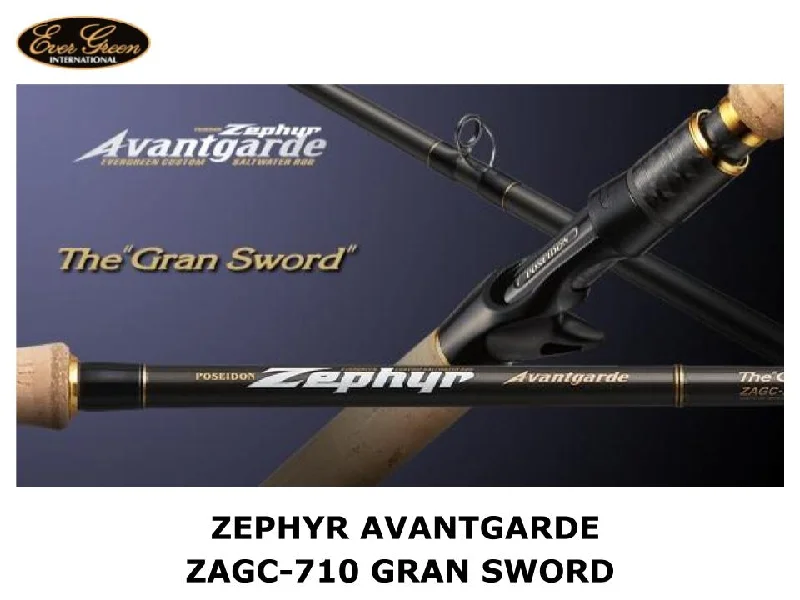 High Torque Fishing Rod For Heavy Lures-Pre-Order Evergreen Zephyr Avantgarde Baitcasting ZAGC-710 Gran Sword