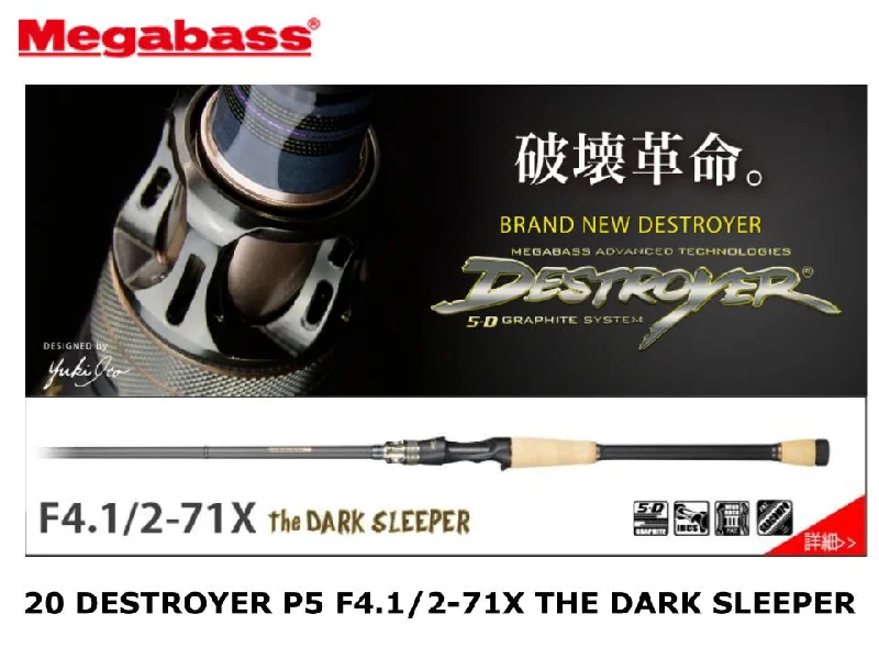 Fishing Rod For Boat Fishing-Megabass 20 Destroyer P5 Casting F4.1/2-71X The Dark Sleeper