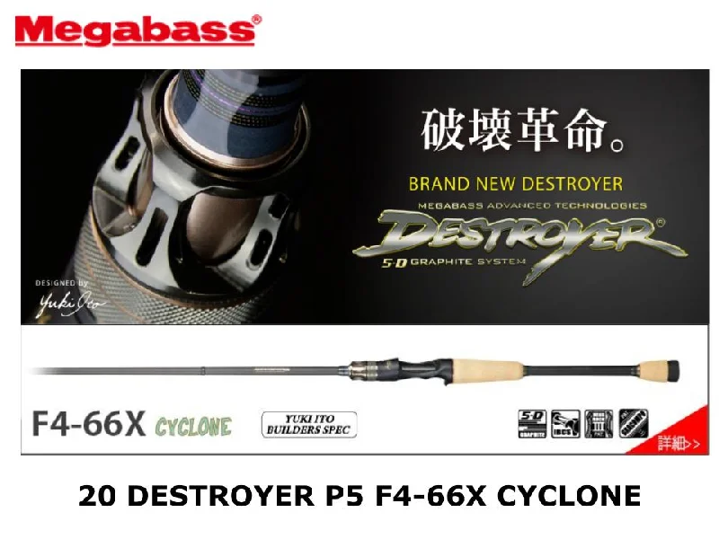 High Strength Fishing Rod-Megabass 20 Destroyer P5 Casting F4-66X Cyclone