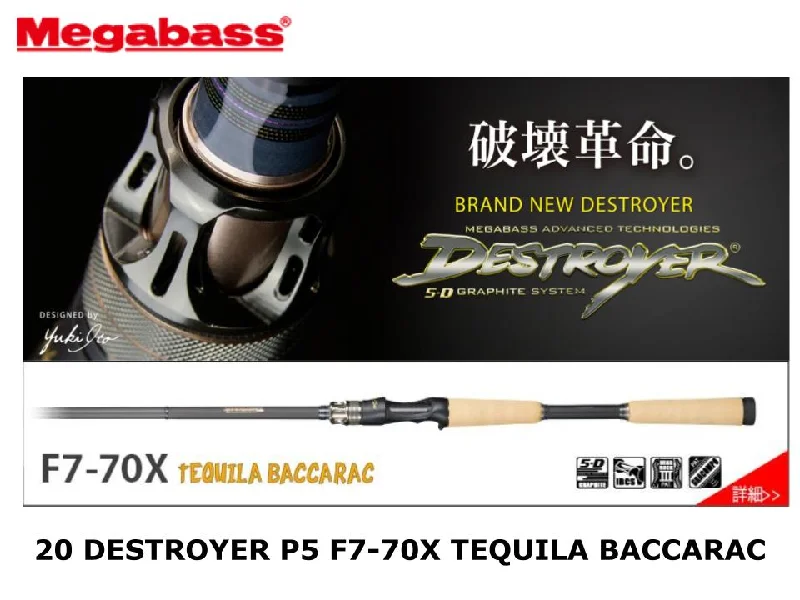 Durable Fishing Rod For Tough Conditions-Megabass 20 Destroyer P5 Casting F7-70X Tequila of Baccarac