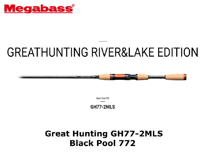 Fishing Rod For Targeted Species-Megabass Great Hunting GH77-2MLS Black Pool 772