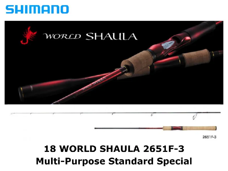 Fishing Rod For Gentle Casting-Shimano 18 World Shaula Spinning 2651F-3 Multi-Purpose Standard Special