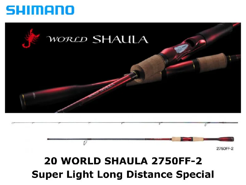 Compact Fishing Rod For Travel-Shimano 20 World Shaula Spinning  2750FF-2 Super Light Long Distance Special