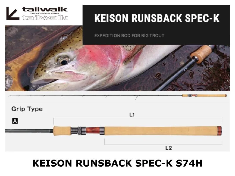 Best Spinning Rod For Low Light Fishing-Pre-Order Tailwalk Keison Runsback Spec-K S74H