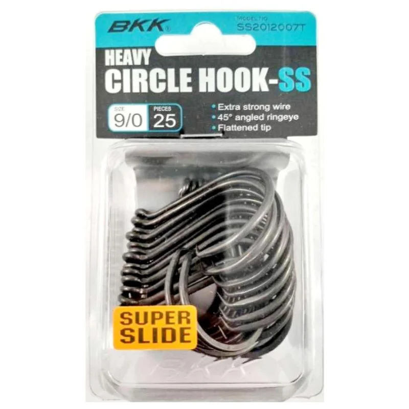 Fish Hooks For Big Game Offshore Fishing-BKK Heavy Circle SS Hooks 25 Pack