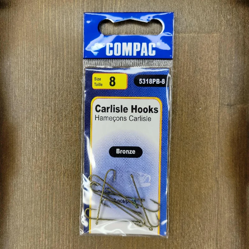 Fish Hooks For Catching Perch-COMPAC Carlisle Hooks #8 9pcs