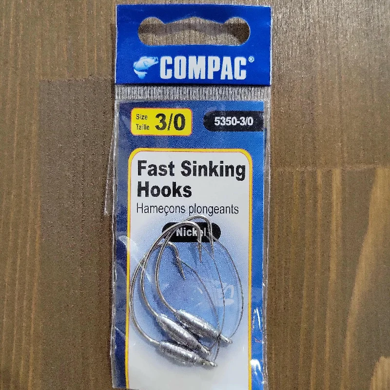 Saltwater Fish Hooks For Fast Action-COMPAC Fast Sink Hook #3/0 3pk