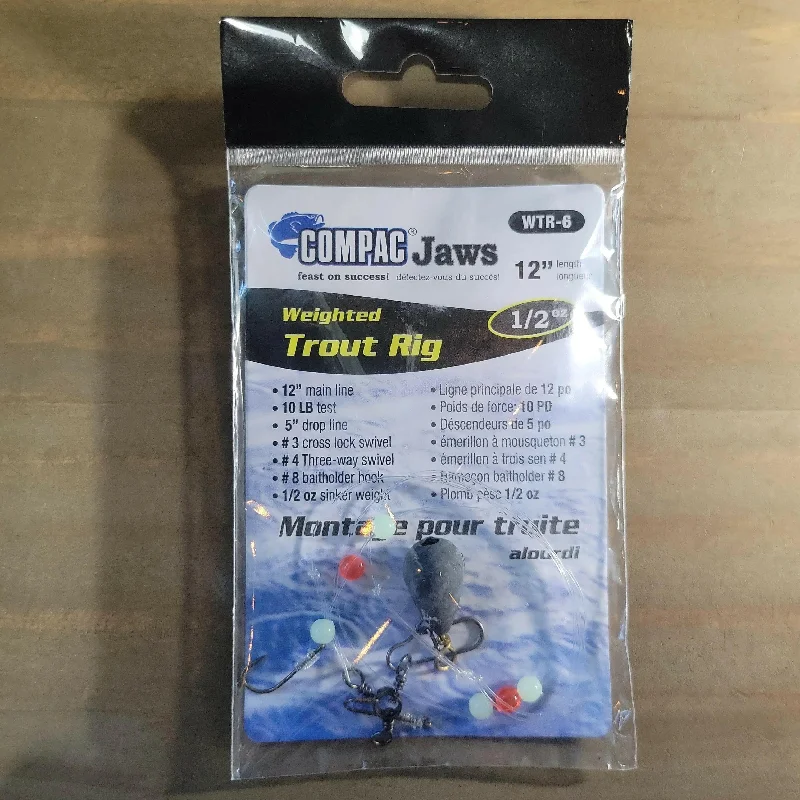 Fish Hooks For Quick Bites-COMPAC Weighted Trout Rig 1/2oz