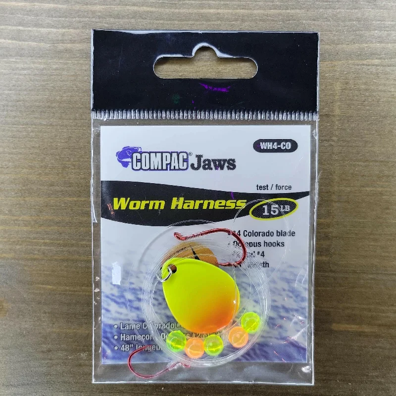 Treble Fish Hooks For Lures-COMPAC Worm Harness Chartreuse Orange