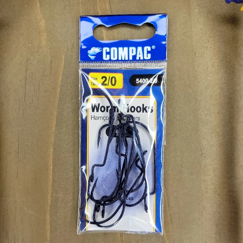 Fish Hooks For Different Fishing Techniques-COMPAC Worm Hooks #2/0 10pack