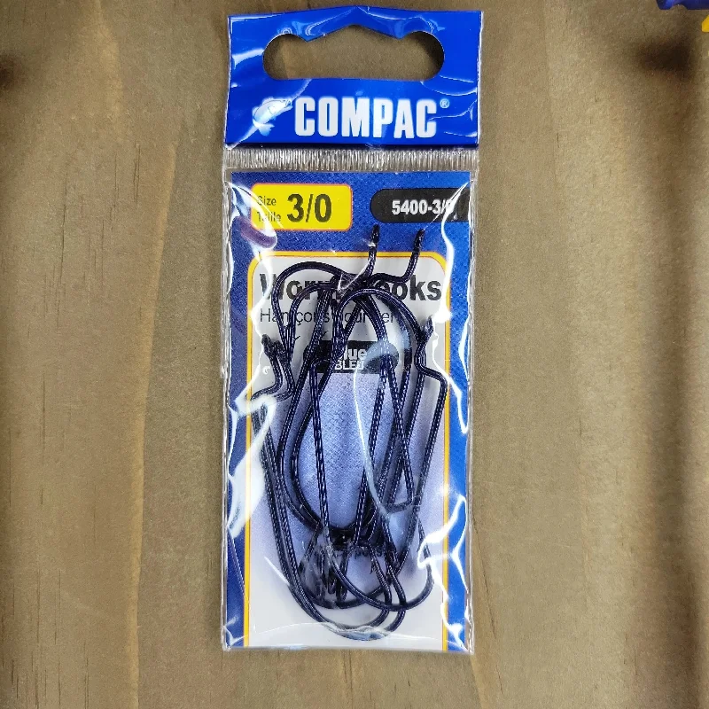 Best Fish Hooks For Catching Snapper In Offshore Waters-COMPAC Worm Hooks #3/0 10pack