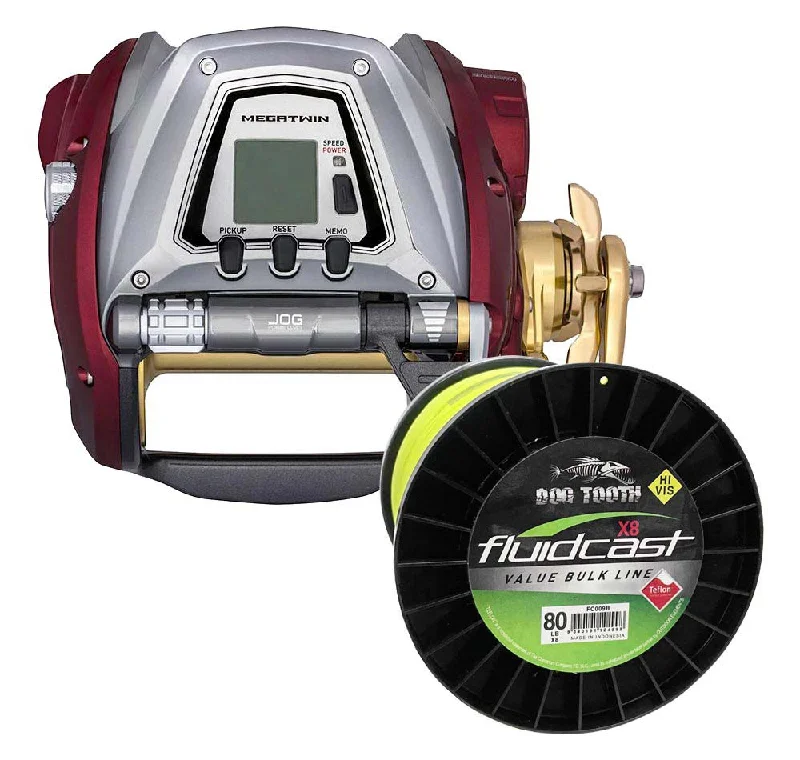 Fishing Reel With Adjustable Handles-Daiwa Seaborg 1200MJ Megatwin Electric Reel With Line