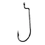 Fishing Hooks With Teflon Coating-Gamakatsu Offset Worm Hook Black Size 1/0 6ct