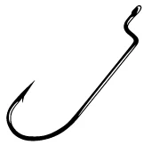 Fish Hooks For Big Saltwater Fish-Gamakatsu Offset Worm Hook Bronze Size 1 6ct