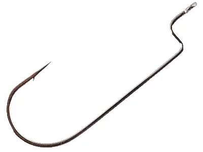 Fish Hooks For Lure Fishing-Gamakatsu Round Bend Offset Black Size 1-0 6ct