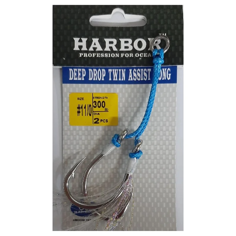 Best Fish Hooks For Hot Water Fishing-Harbor Deep Drop Twin Assist Hooks Long