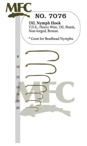 Fish Hooks With Offset Design-Montana Fly Company 1XL Nymph Hook - 100 Pack