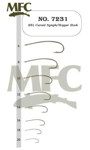 Fishing Hooks With Needlepoint Design-Montana Fly Company 2XL Curved Nymph/Hopper Hook 7231 - 25 Pack