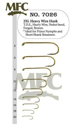 Fish Hooks For Small Lakes-Montana Fly Company 2XL Heavy Wire Hook 7026 - 25 Pack