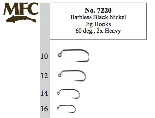 Best Fish Hooks For Beginners-Montana Fly Company Barbless Black Jig Hook 7220 - 25 Pack