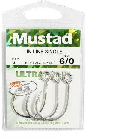 Fish Hooks For Light Tackle Fishing-Mustad Inline Single Hooks