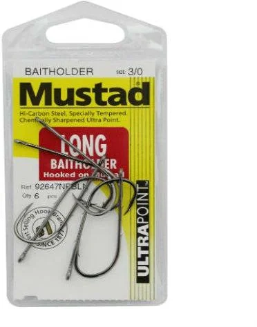 Fish Hooks For Inshore Saltwater Species-Mustad Long Baitholder Hooks