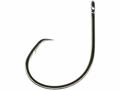 Fish Hooks For Small Fish Species-Mustad Offset Classic Circle Black Nickle 10ct Size 1