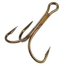 Fishing Hooks With Ultra-Sharp Tips-Mustad Treble Hook Bronze 25ct Size 10