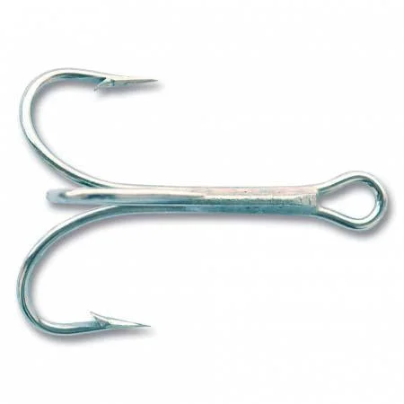 Fish Hooks For Offshore Fishing Expeditions-Mustad Treble Hook Nickle 25ct Size 10