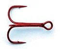 Best Fish Hooks For Riverbank Fishing-Mustad Ultra Point Treble Hook Red 11ct Size 2