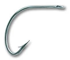 Long-Shank Fish Hooks For Deep Water-Mustad Wide Gap Hook Nickle 100ct  Size 1/0