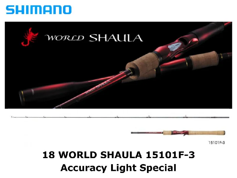 Fishing Rod For Low-Visibility Waters-Pre-Order Shimano 18 World Shaula Baitcasting 15101F-3 Accuracy Light Special