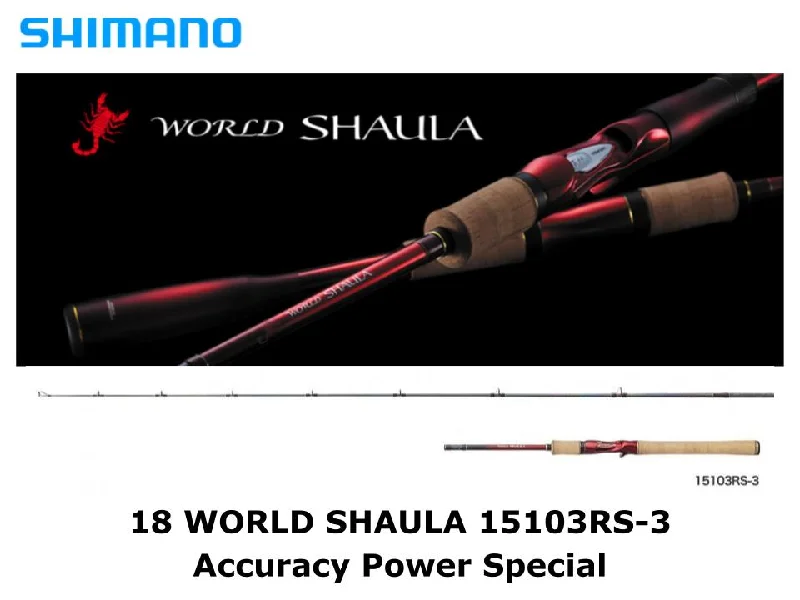 Premium Fishing Rod For Fishing In Rivers-Shimano 18 World Shaula Baitcasting 15103RS-3  Accuracy Power Special