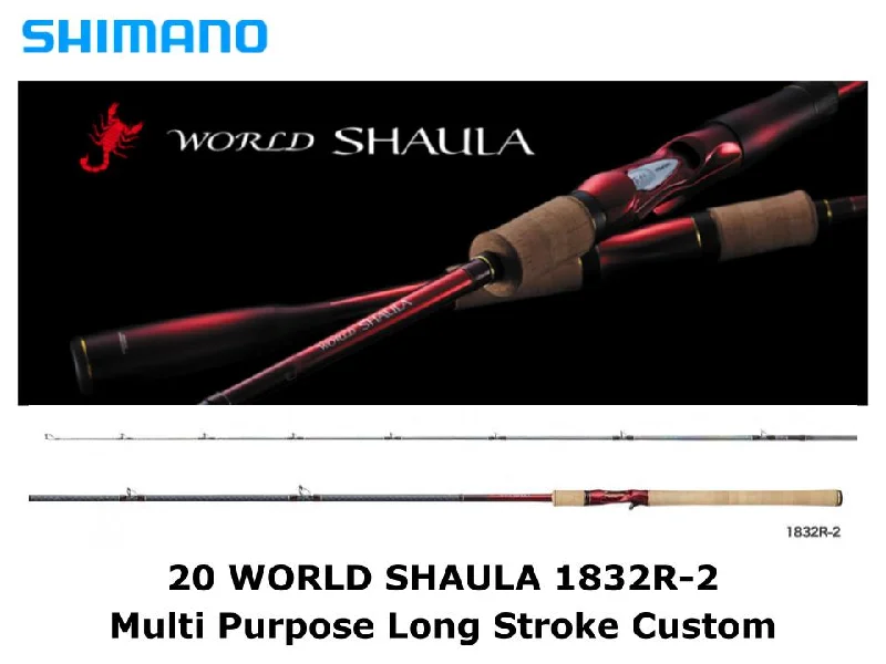 Fishing Rod For Casting Precision-Shimano 20 World Shaula Baitcasting 1832R-2 Multi Purpose Long Stroke Custom