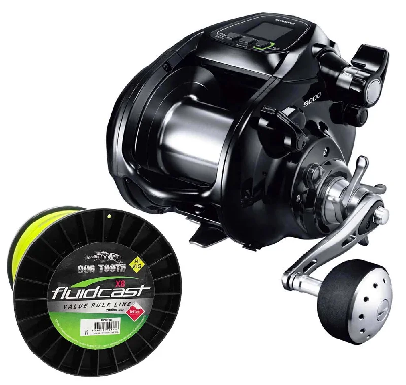 Spinning Reel For Small Lakes-Shimano Forcemaster 9000A Electric Reel With Line