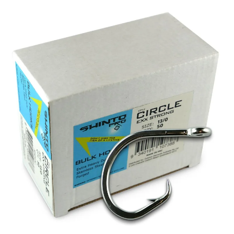 Premium Fish Hooks For Smooth Casting-Shinto Pro Stainless Steel Circle Hook Bulk 50pce