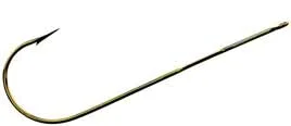 Fish Hooks For Catching Bass In Lakes-Tru Turn Aberdeen Gold Hook Size 1 50ct