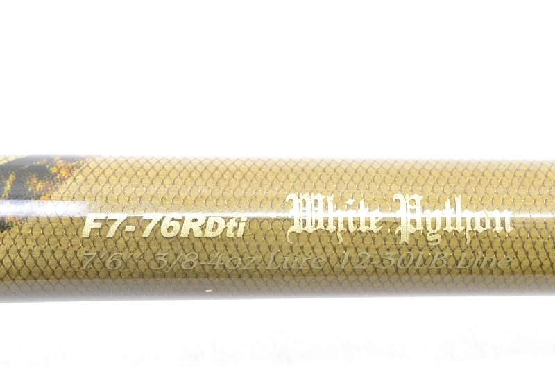 Fishing Rod For Small Tackle-Used Megabass Orochi Huge Contact F7-76RDTi White Python Grip Joint